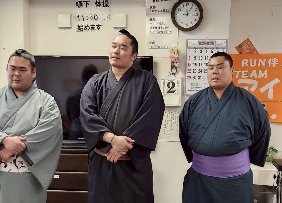 放駒部屋お相撲さん来訪